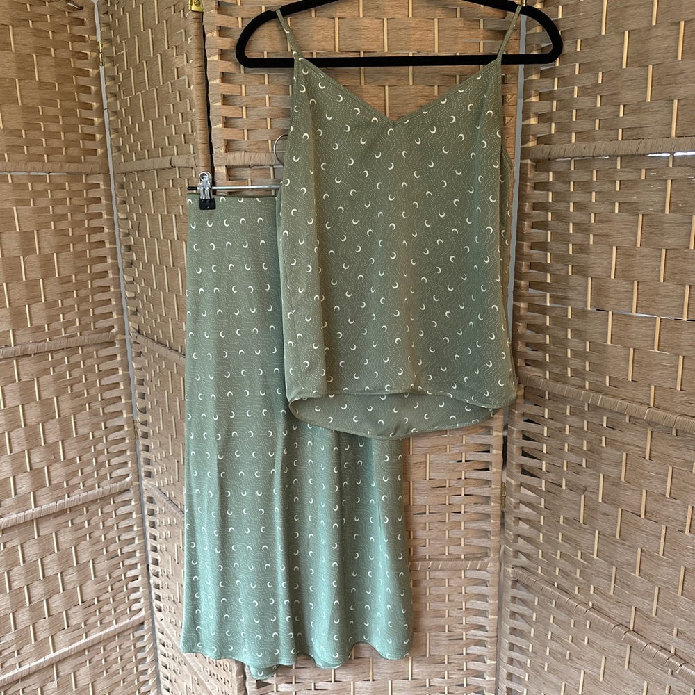 ARITZIA Camisole & Midi Slip Skirt Set